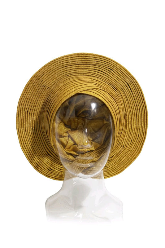 Golden Gold Gele Headtie: The Round Style
