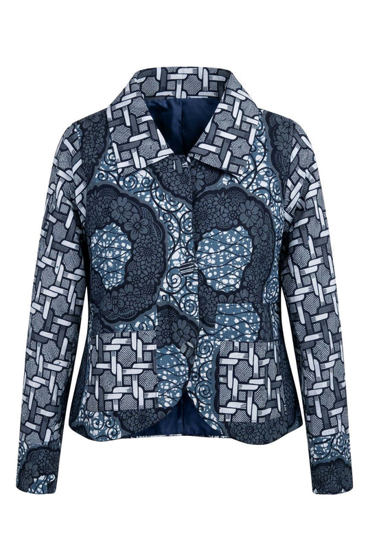 RG Blue Ankara Jacket Women