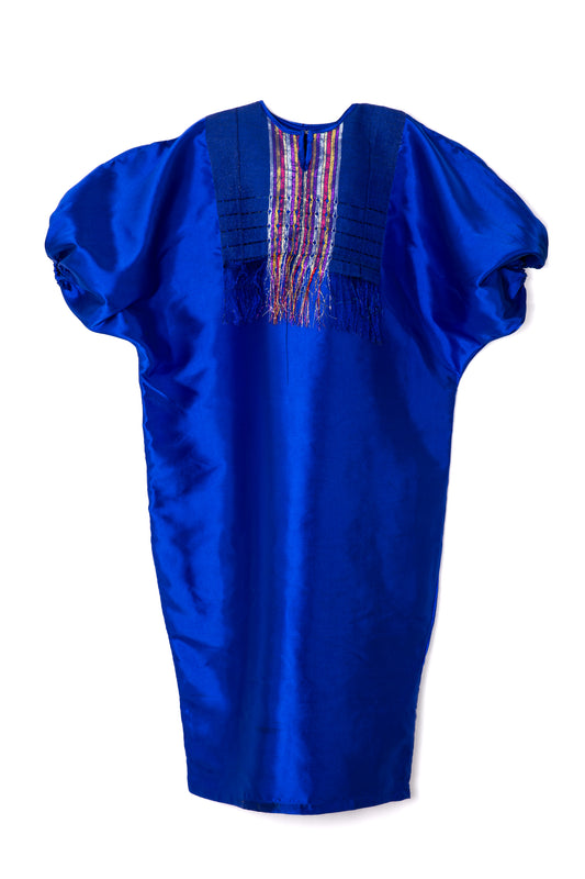 Timeless African Round Neck Boubou Kaftan Dress - Mikado Silk Fabric