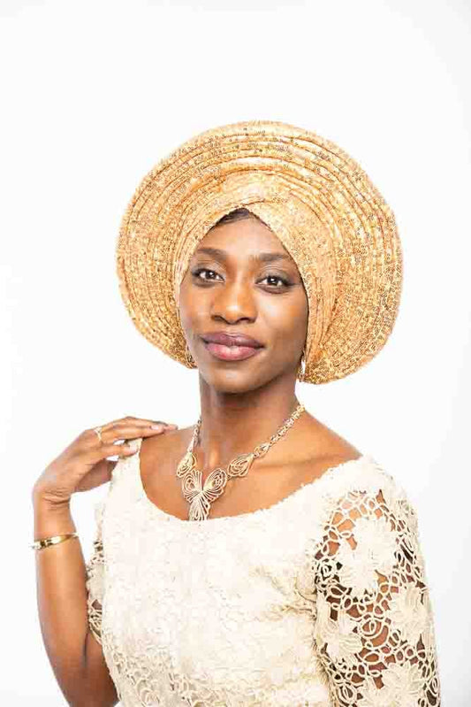 Sequence Embelished Gele Turban - Glamorous & Effortless Headwrap
