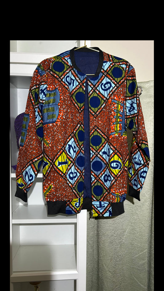 RG Numbers African Print Bumper Jacket