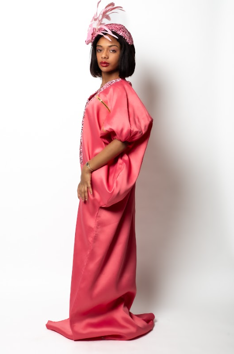 Pink Rich Auntie Kaftan Luxury Gown