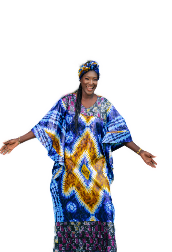 BouBou African Kampala Dress with Head Cover Ready Gele