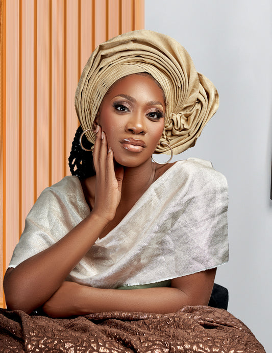 RG Asooke Headtie Gold Gele