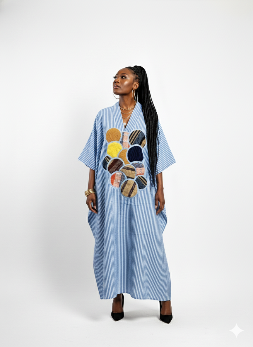 Asooke Upcycle Patchwork Bubu Dress