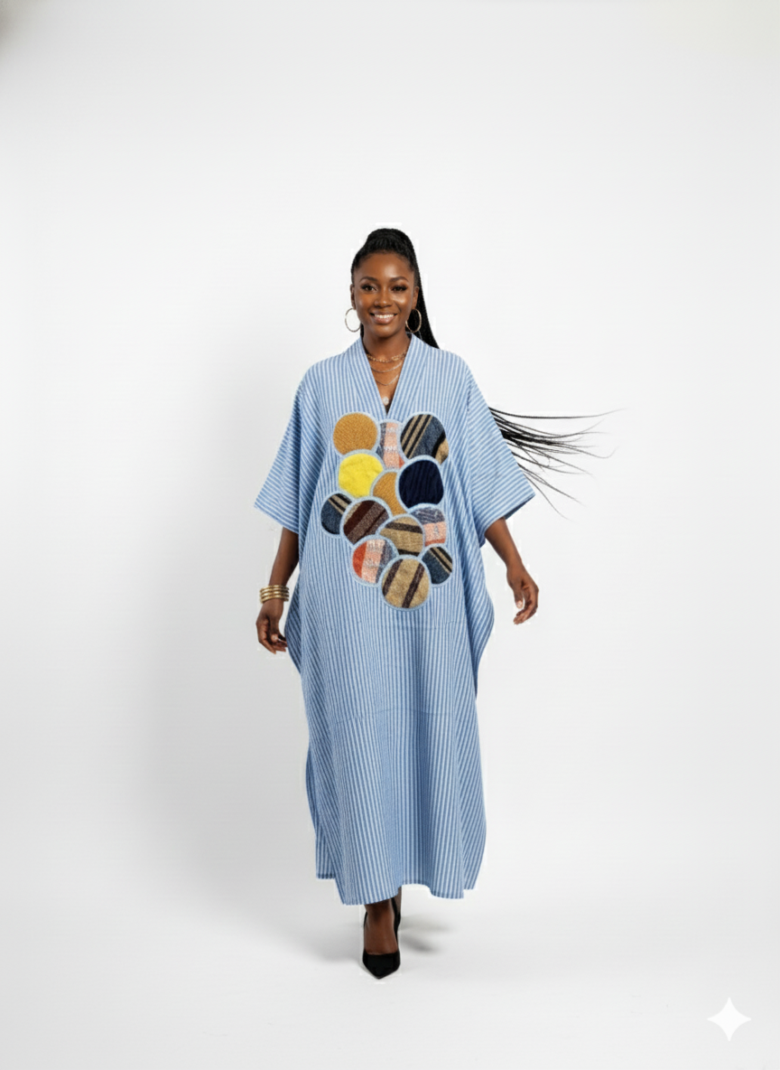Asooke Upcycle Patchwork Bubu Dress