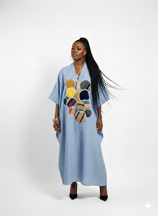 Asooke Upcycle Patchwork Bubu Dress