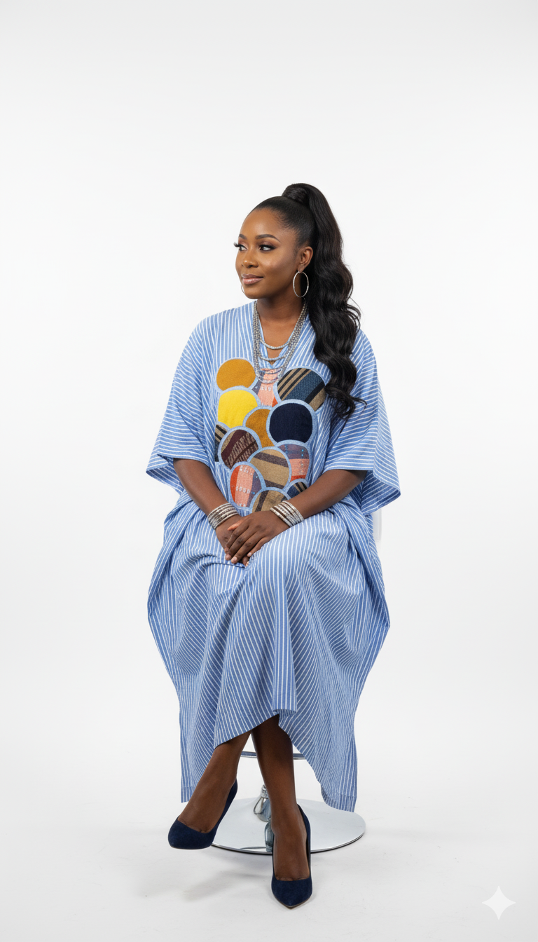 Asooke Upcycle Patchwork Bubu Dress