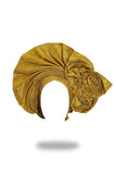 Golden Gold Gele Headtie: The Rosette Style