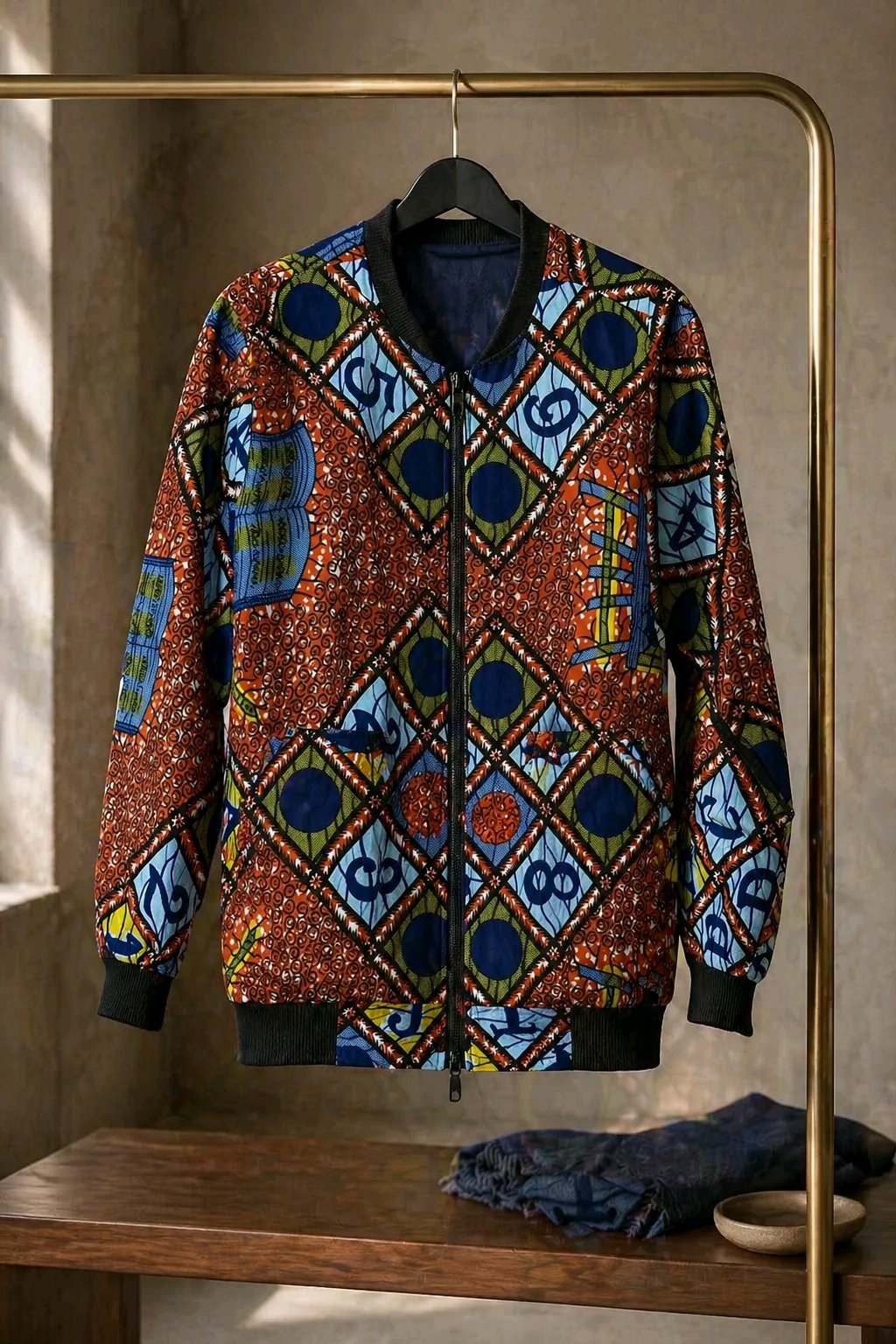 RG Numbers African Print Bumper Jacket