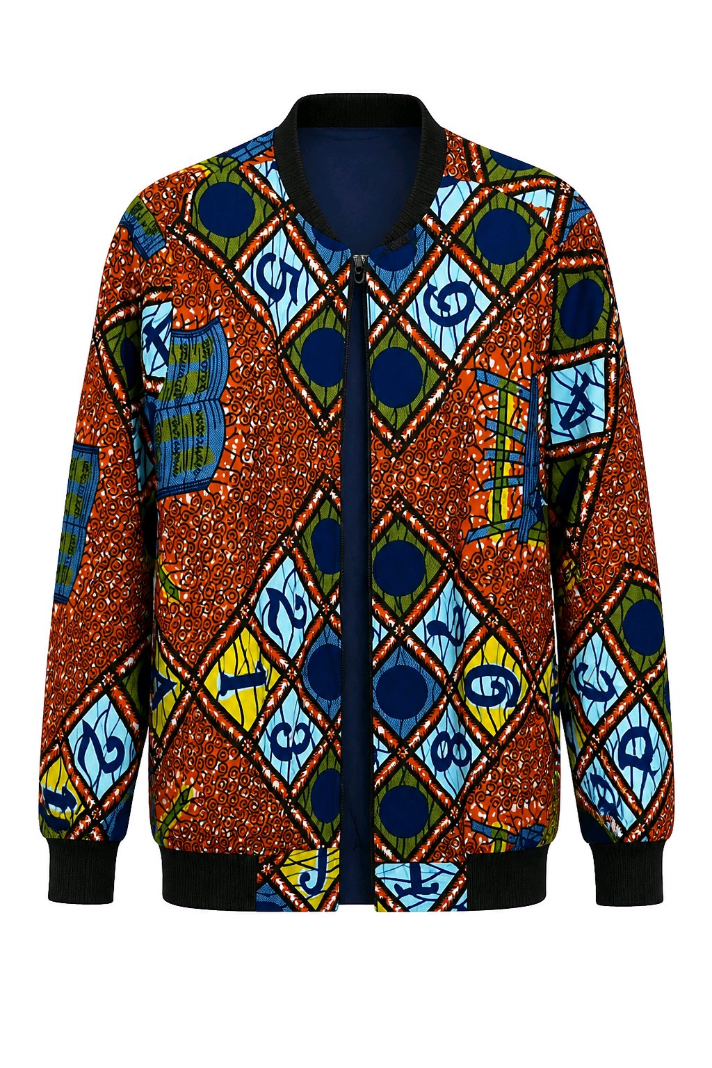 RG Numbers African Print Bumper Jacket