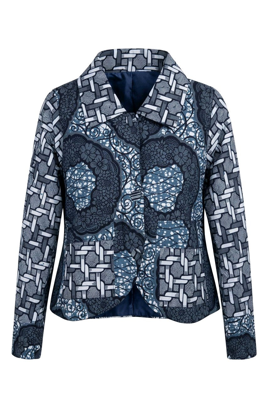 RG Blue Ankara Jacket Women