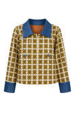 RG Symbol Mix Ankara Denim Jacket Women