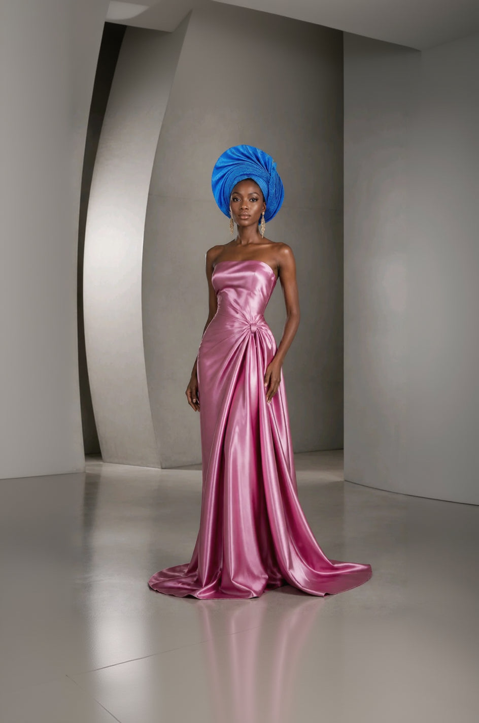 RG Shade of Blue Crown Gele