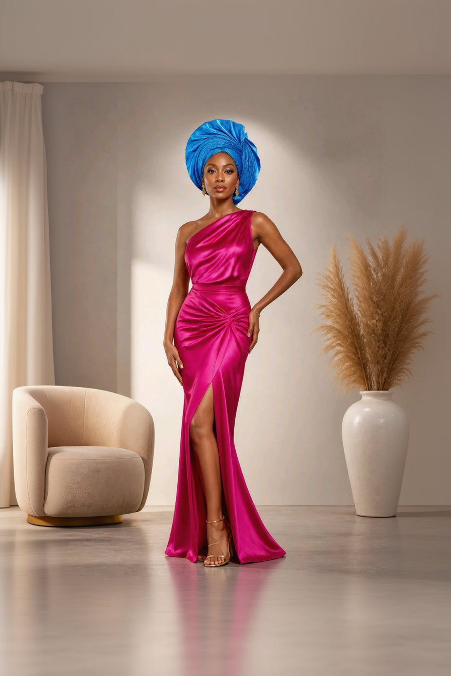RG Shade of Blue Crown Gele