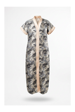 RG Metallic Floral Print Button-Front Kimono Dress | Luxury Kaftan
