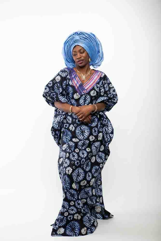 Adire Elegance with Asooke Neckline