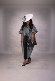 RG Asiko Asooke Dress and Hat – Grey Women’s