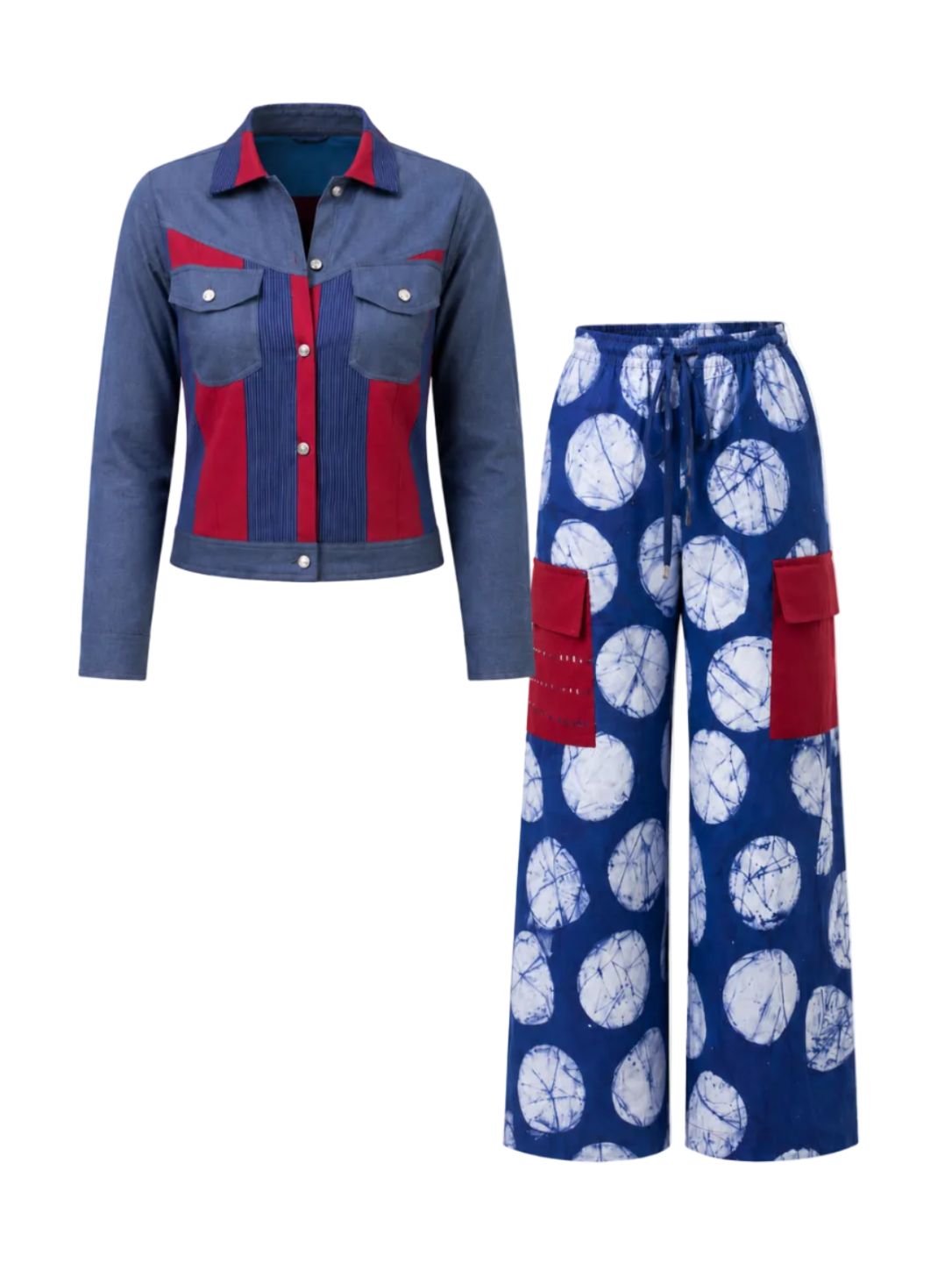 RG 2 Piece Asooke Block Jacket and Trouser Women