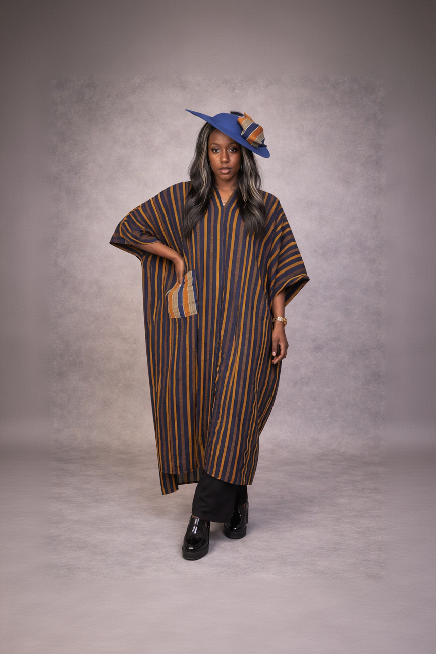 RG Asiko Asooke Dress and Hat – Grey Women’s