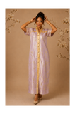 RG Metallic Floral Print Button-Front Kimono Dress | Luxury Kaftan