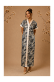 RG Metallic Floral Print Button-Front Kimono Dress | Luxury Kaftan