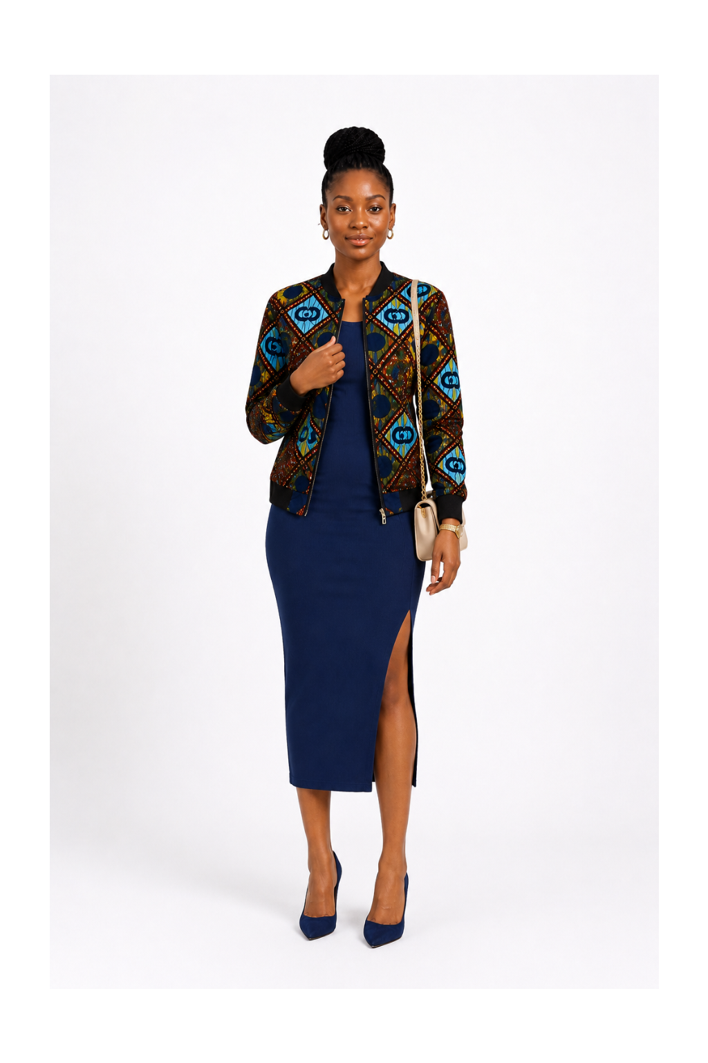 RG Numbers African Print Bumper Jacket