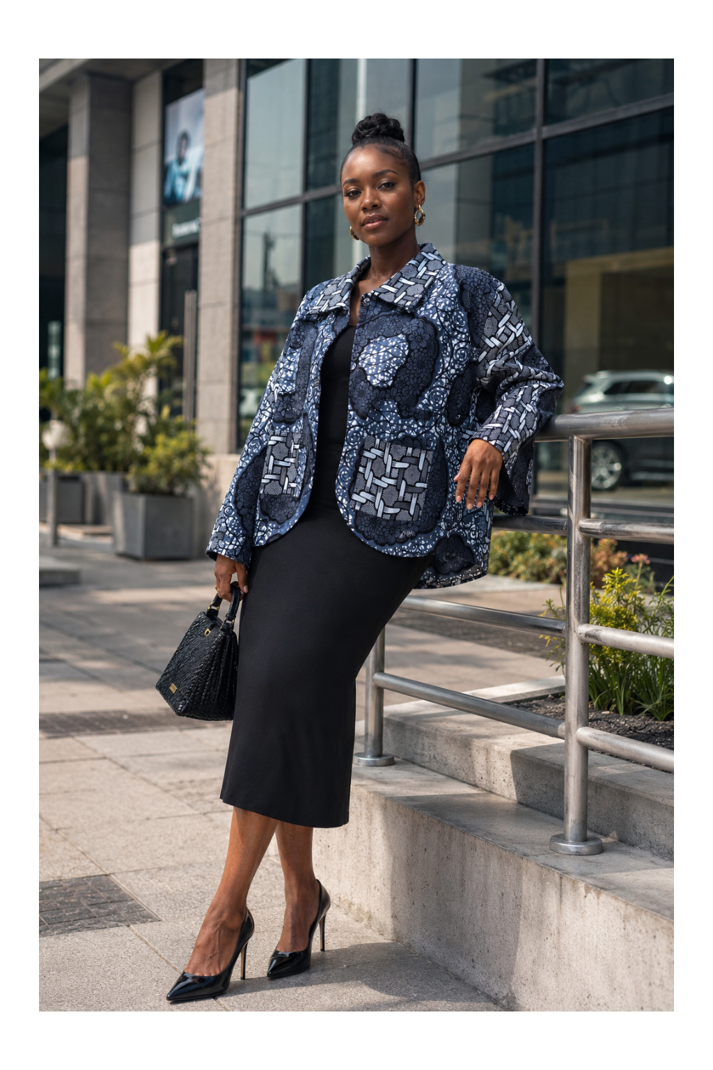 RG Blue Ankara Jacket Women