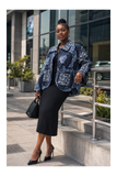 RG Blue Ankara Jacket Women