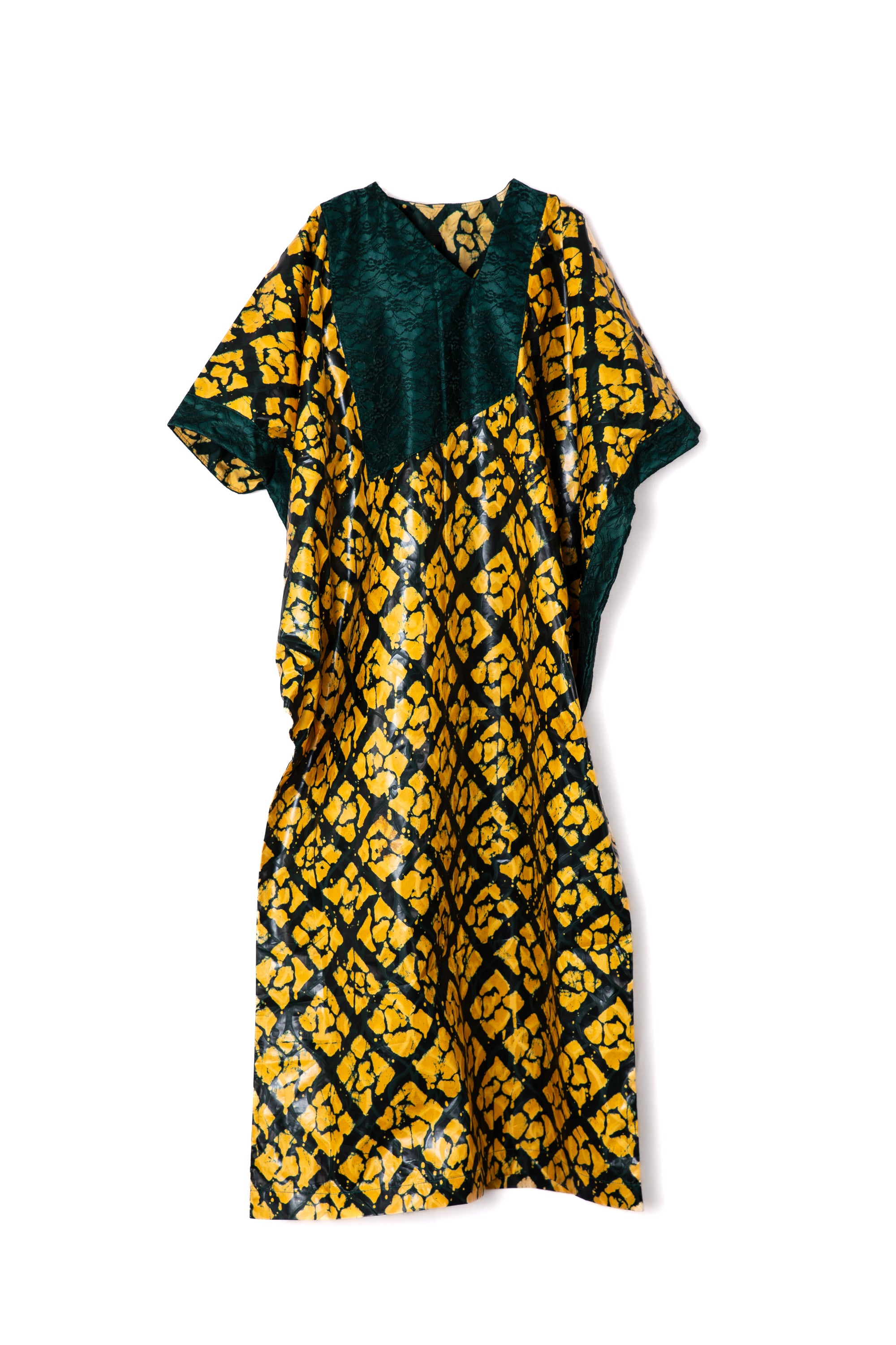 African Kaftan chateau Lace Asymmetric Neckline Dress