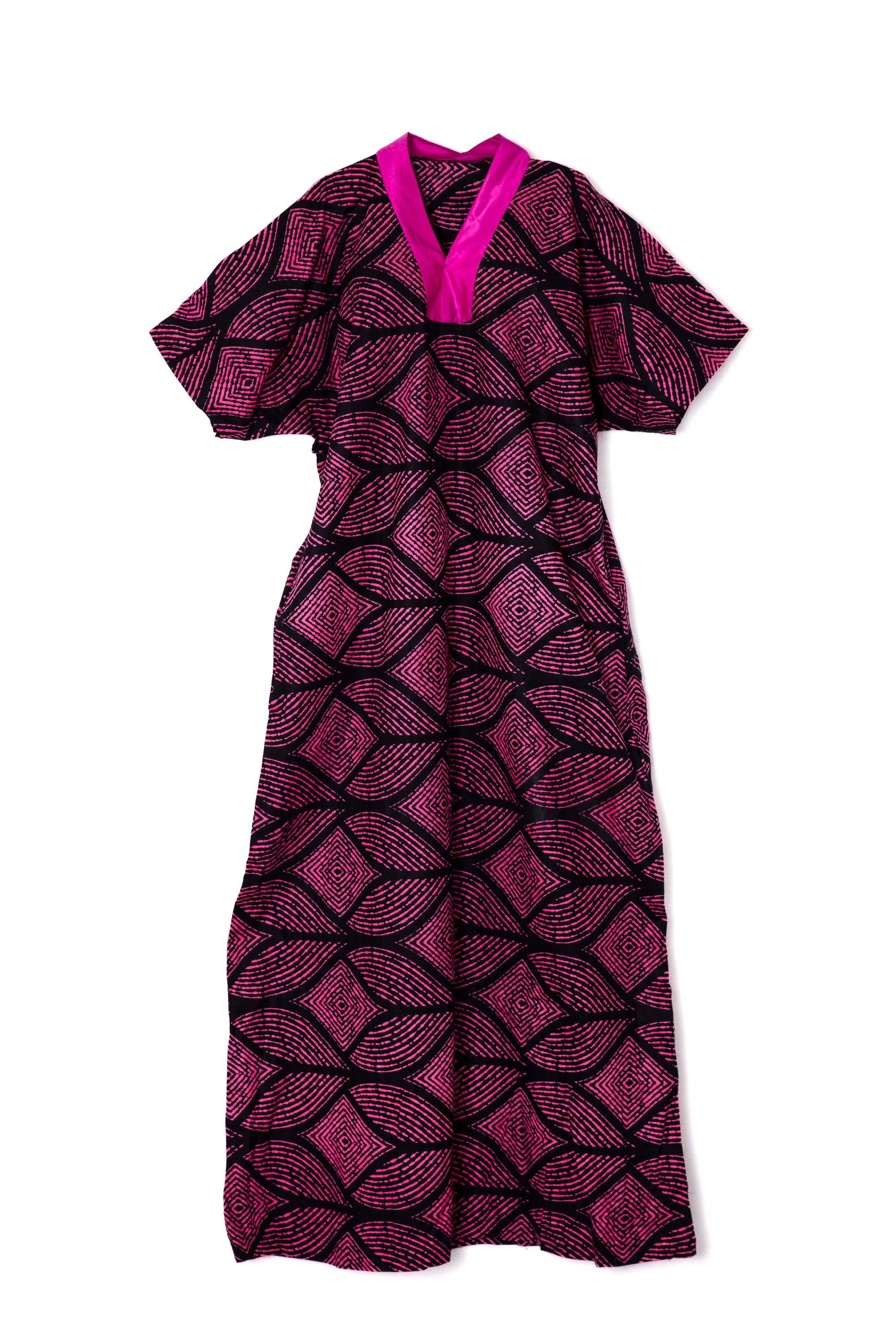 Pink and Black Web BouBou Kaftan Dress