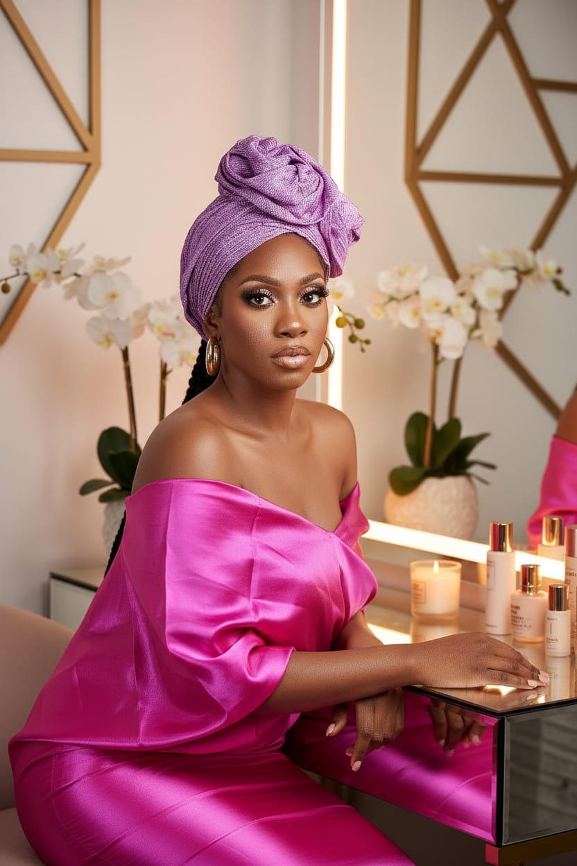 RG Gele Rose Auto Gele