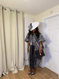 RG Asiko Asooke Dress and Hat – Grey Women’s