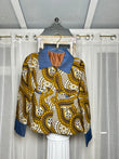 RG Ankara Mixed Denim Jacket Women