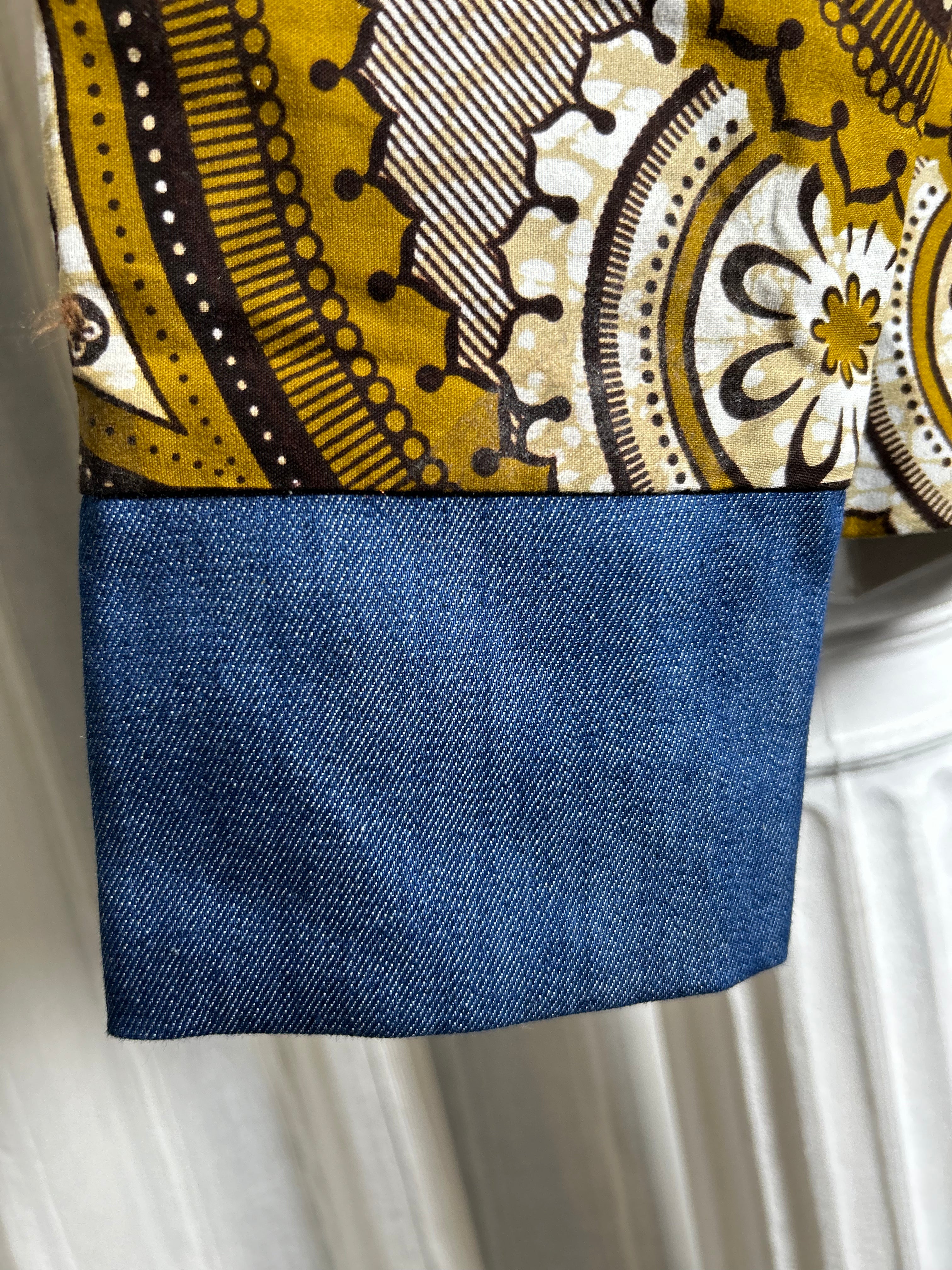 RG Ankara Mixed Denim Jacket Women