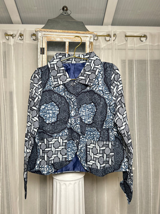RG Blue Ankara Jacket Women