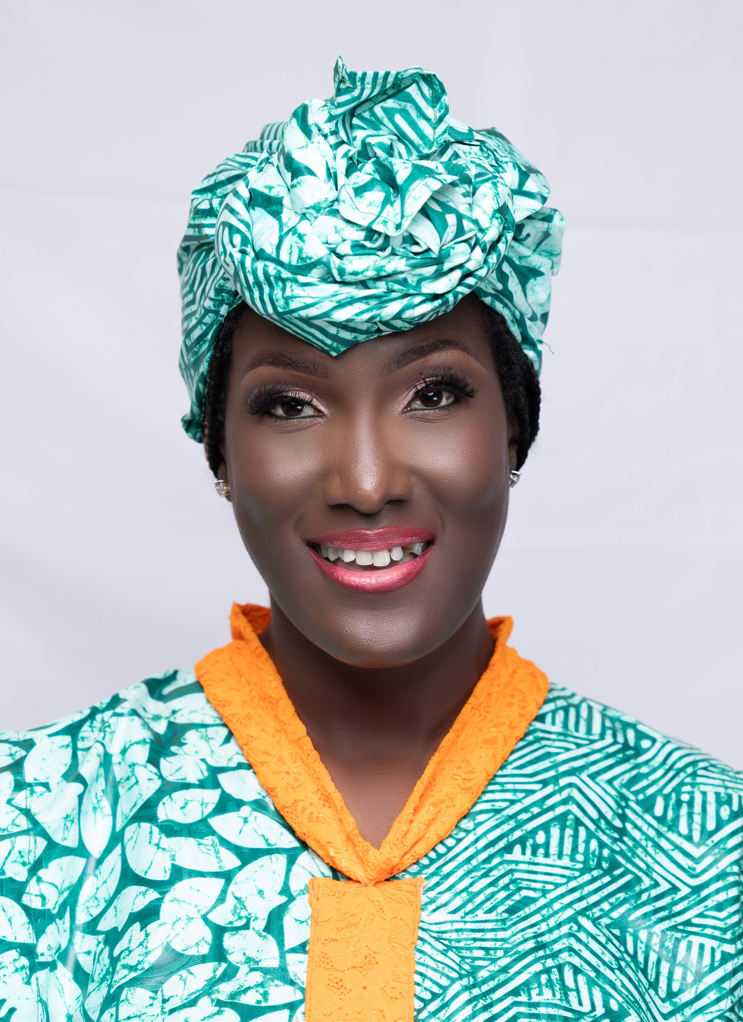 Tie & Dye Kaftan contrasting colours of lace trim and adire details boubou dress