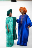 Timeless African Round Neck Boubou Kaftan Dress - Mikado Silk Fabric
