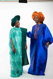 Timeless African Round Neck Boubou Kaftan Dress - Mikado Silk Fabric