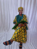 African Kaftan chateau Lace Asymmetric Neckline Dress