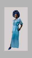 Radiant African Boubou Kaftan Dress - Mikado Silk Fabric