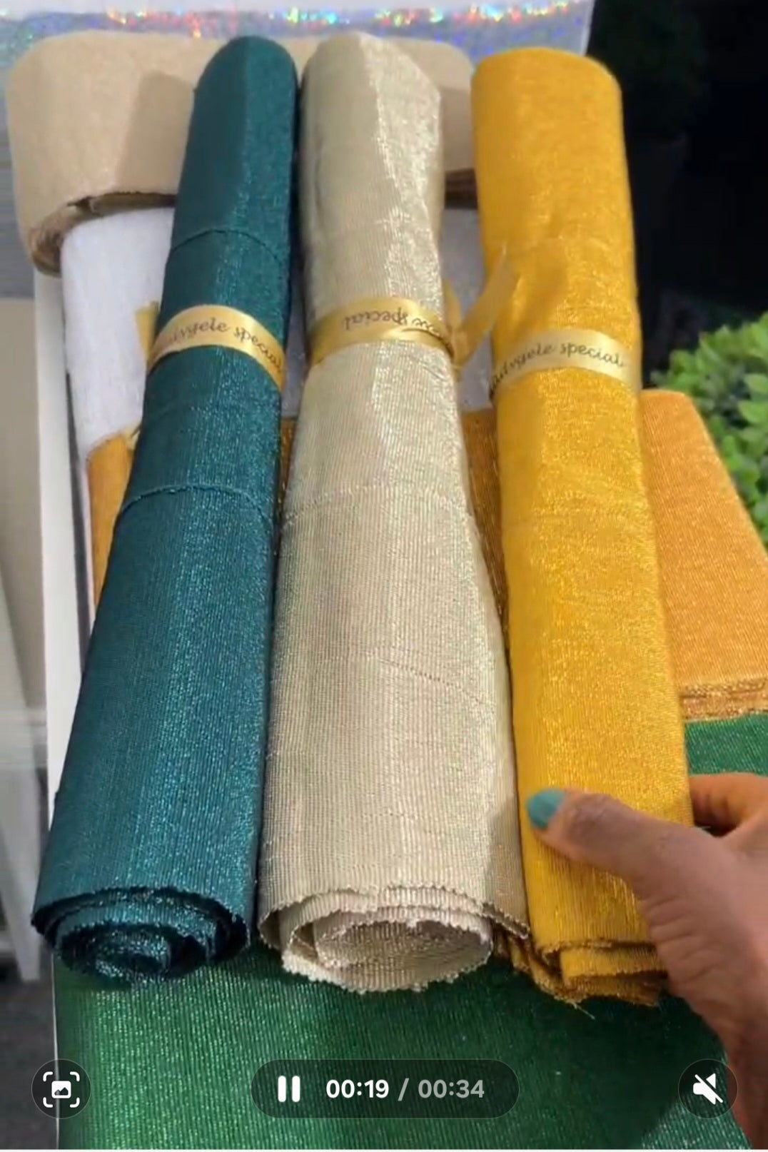 2 Tones Metallic Nigerian Aso Oke Gele & Ipele Set - Yoruba Wedding Headwrap (84 inches)