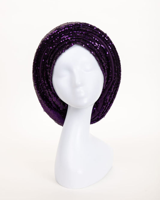 Sequence Embelished Gele Turban