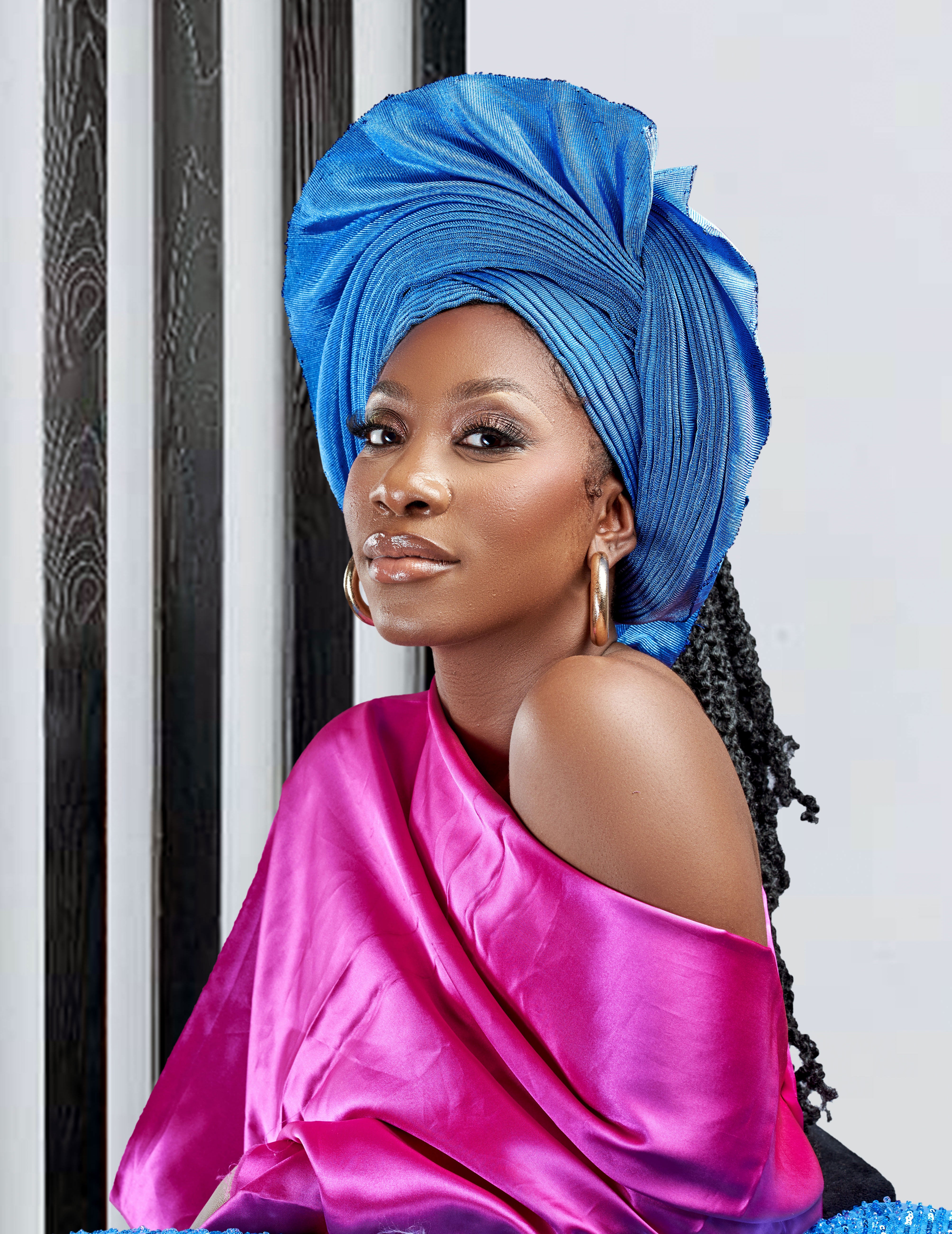 RG Shade of Blue Crown Gele