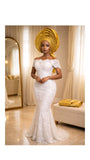 Golden Gold Gele Headtie: The Bridal Style