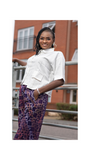 Balo Crop Shirt Stylish Ladies Top (Blue & White)