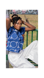 Balo Crop Shirt Stylish Ladies Top (Blue & White)