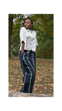 Balo Crop Shirt Stylish Ladies Top (Blue & White)
